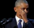 'Yes we can, yes we did!' Teary Obama bids farewell