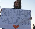 'Refugees welcome here': Protesters rally across US