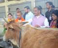 UP CM Yogi visits Aparna Yadav's cow shelter