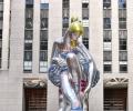 Giant inflatable ballerina takes over New York's Rockefeller Center