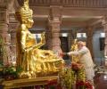 Modi visits Akshardham temple, reaches out to Patels