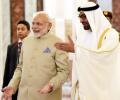 PM meets Crown Prince of Abu Dhabi; unveils model of temple