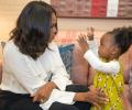 Michelle Obama has a dance party with 2-yr-old who believes she's queen