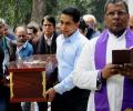 Fernandes' ashes buried in Delhi cemetery, taken to Bengaluru