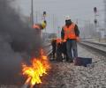 It's so cold in Chicago they're lighting train tracks on fire