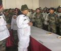 Defence Minister Rajnath Singh meets troops in Siachen