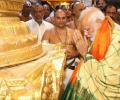 PHOTOS: Modi offers prayers at Tirupati shrine