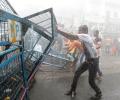 Kolkata cops use water cannons on BJP workers