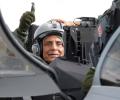 Rajnath flies on India's first Rafale jet in France