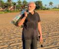 PM Modi goes 'plogging' on Mahabalipuram beach