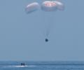 Nasa astronauts aboard SpaceX capsule make 1st splashdown in 45 years