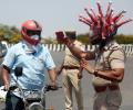 Chennai cop wears 'corona helmet' to spread awareness