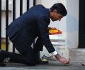 Rishi Sunak lights diyas on Downing Street for Diwali