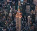 Iconic Empire State Building lit up in orange for Diwali