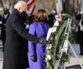 Biden, Harris pay respects to US military at Arlington Cemetery