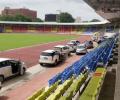 Sports track turned into parking lot for Maha netas