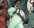 Injured Mamata stands up for national anthem in Nandigram