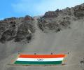 PIX: Largest khadi national flag unfurled in Ladakh