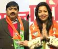 Another Akhilesh kin, Cong's 'ladki hoon' poster girl join BJP