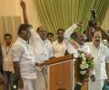 Bottles hurled at OPS as AIADMK meet throws weight behind rival Edappadi