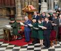 In first public appearance in months, British queen attends husband's memorial service