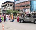 Protestors Block Army Jeep In Imphal