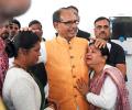 Ex-CM Chouhan turns emotional as tearful women supporters hug him