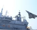 Light combat jets land on INS Vikrant for 1st time