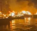 35 boats gutted in massive fire at Visakhapatnam harbour