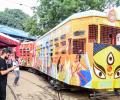 Kolkata Tram Gets Puja Makeover!