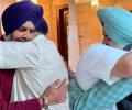 We can't repay...: Badal hugs cops who saved him from shooter