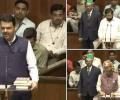 Fadnavis, Shinde, Pawar take oath again as MVA protests