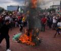 Protestors burn US flag, raise Palestine's as Netanyahu addresses US Congress