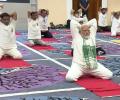 PM leads Yoga Day event in Kashmir amid rain spoiler