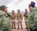 Rijiju interacts with Chinese soldiers near Tawang