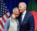 Biden Gives Yunus A Modisque Hug