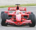 Kimi has first taste of new Ferrari