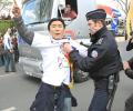 Paris protesters force Olympic torch onto bus 