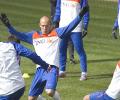 Robben back in training but will miss Japan tie