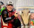 Stewart wins NASCAR title in style