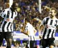 Ba double earns Newcastle draw at Everton