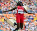 Reese wins record third long jump crown at worlds