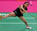 Easy win for Saina, Praneeth stuns Hashim