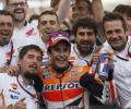 Marquez wins in Aragon as Pedrosa crashes