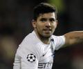 Manchester City striker Sergio Aguero sidelined for a month