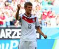 Mueller 'tricks' as Germany trounce 10-man Portugal