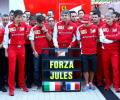 Ferrari honours injured driver Bianchi