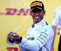 Hamilton wins as Mercedes take constructors' title