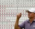 Spieth on a record Masters run to lead by five