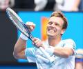 Berdych ends Nadal tyranny, Murray charges on